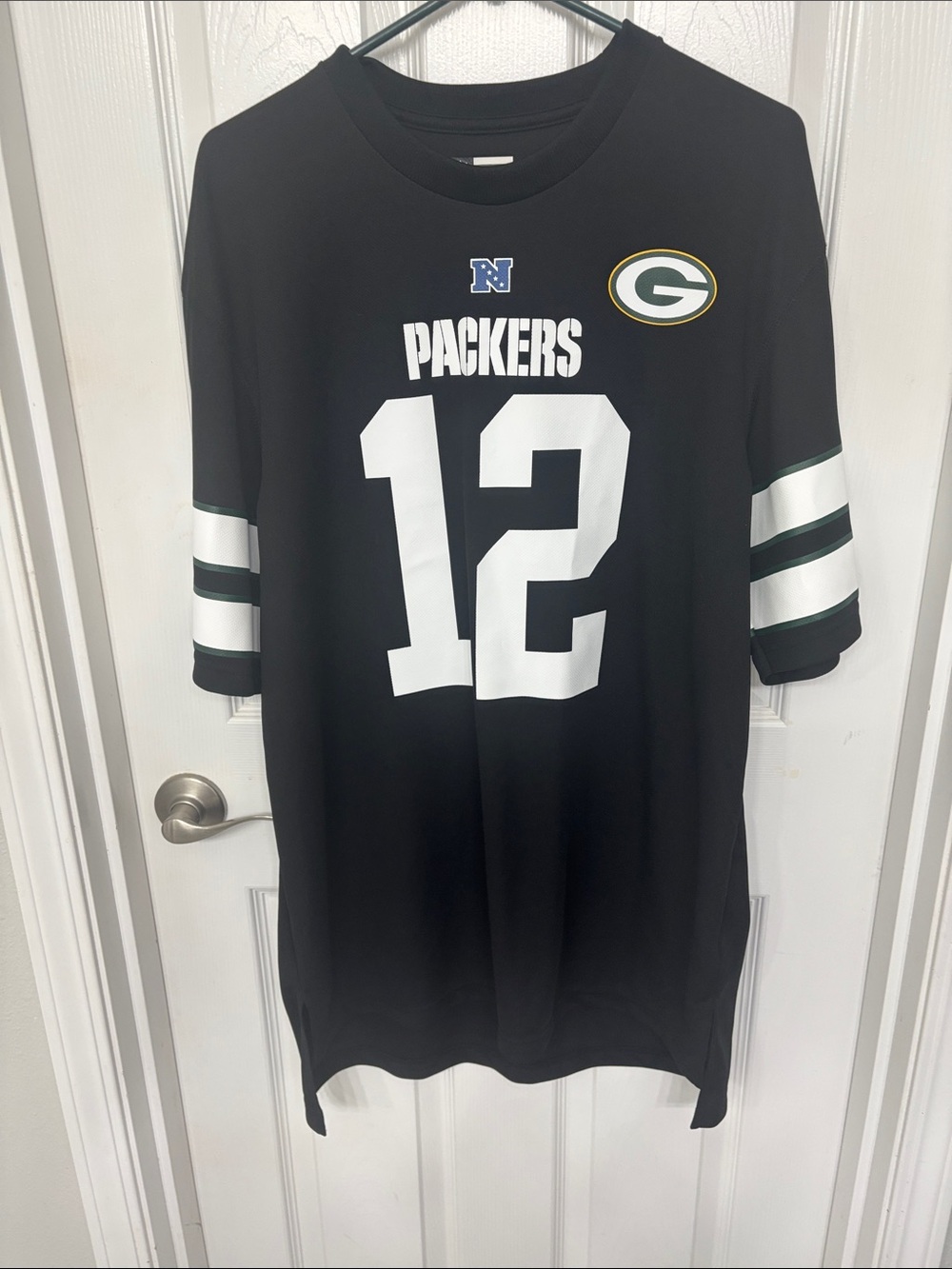 Green Bay Packers Aaron Rodgers #12 Black Jersey Shirt - Men's XL